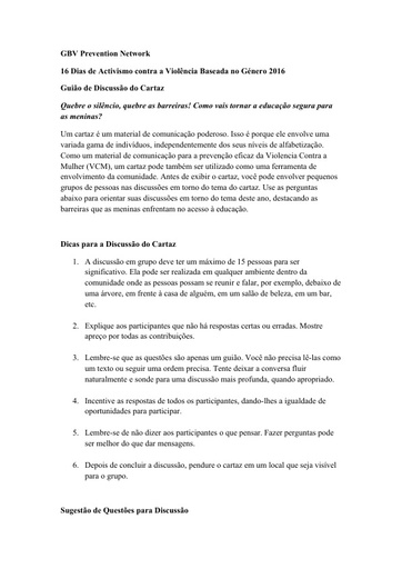Poster Discussion Guide