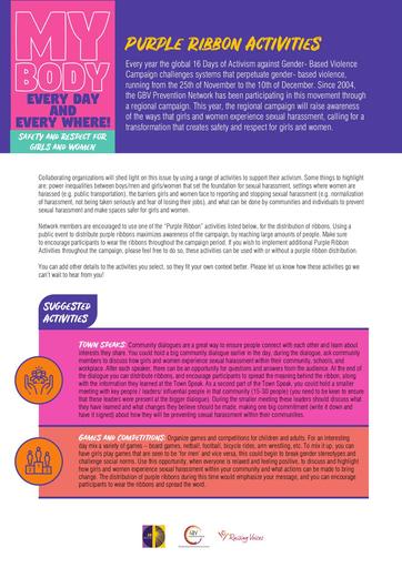 Purple Ribbon Activities