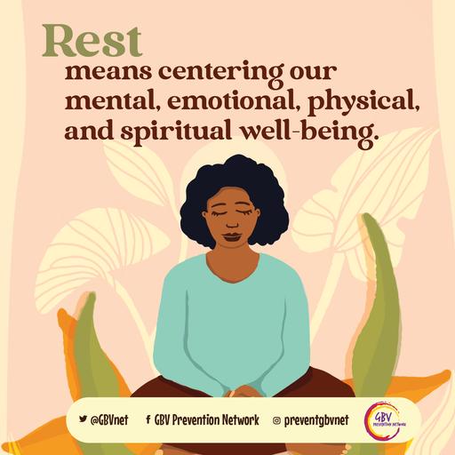 Rest means centering our well being