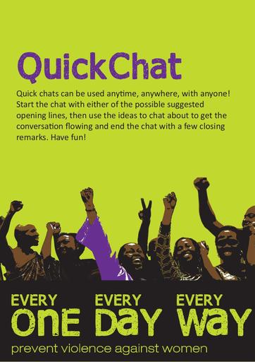 Quick Chat Poster low res 16Days Activism 2011