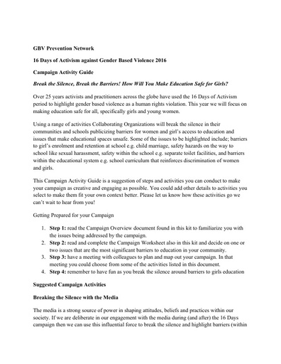 Campaign Activity Guide