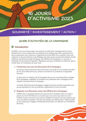 Campaign Activity Guide FRENCH